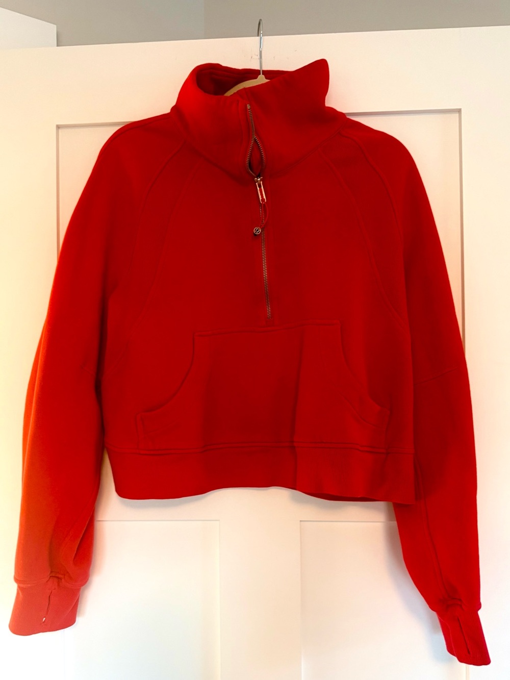 Lululemon red scuba 3/4 neck scuba size medium/large